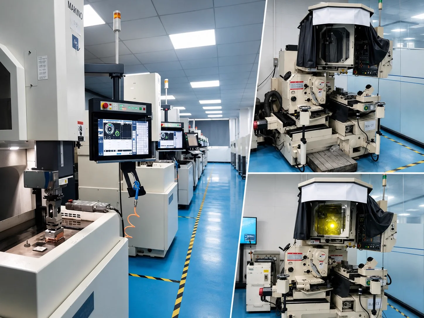EDM and grinding process collage