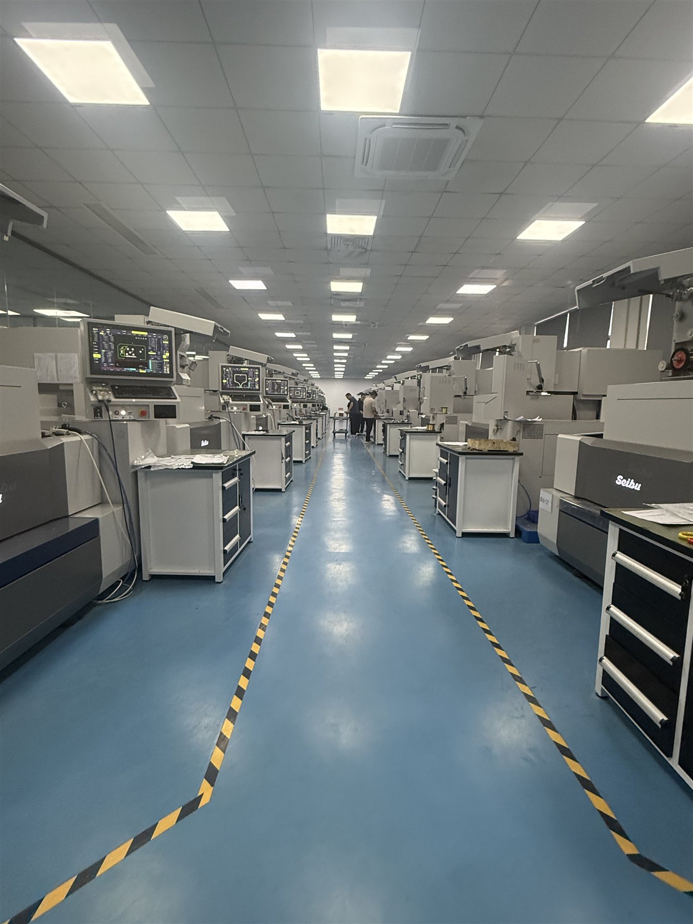 Wire EDM production floor with Seibu machines