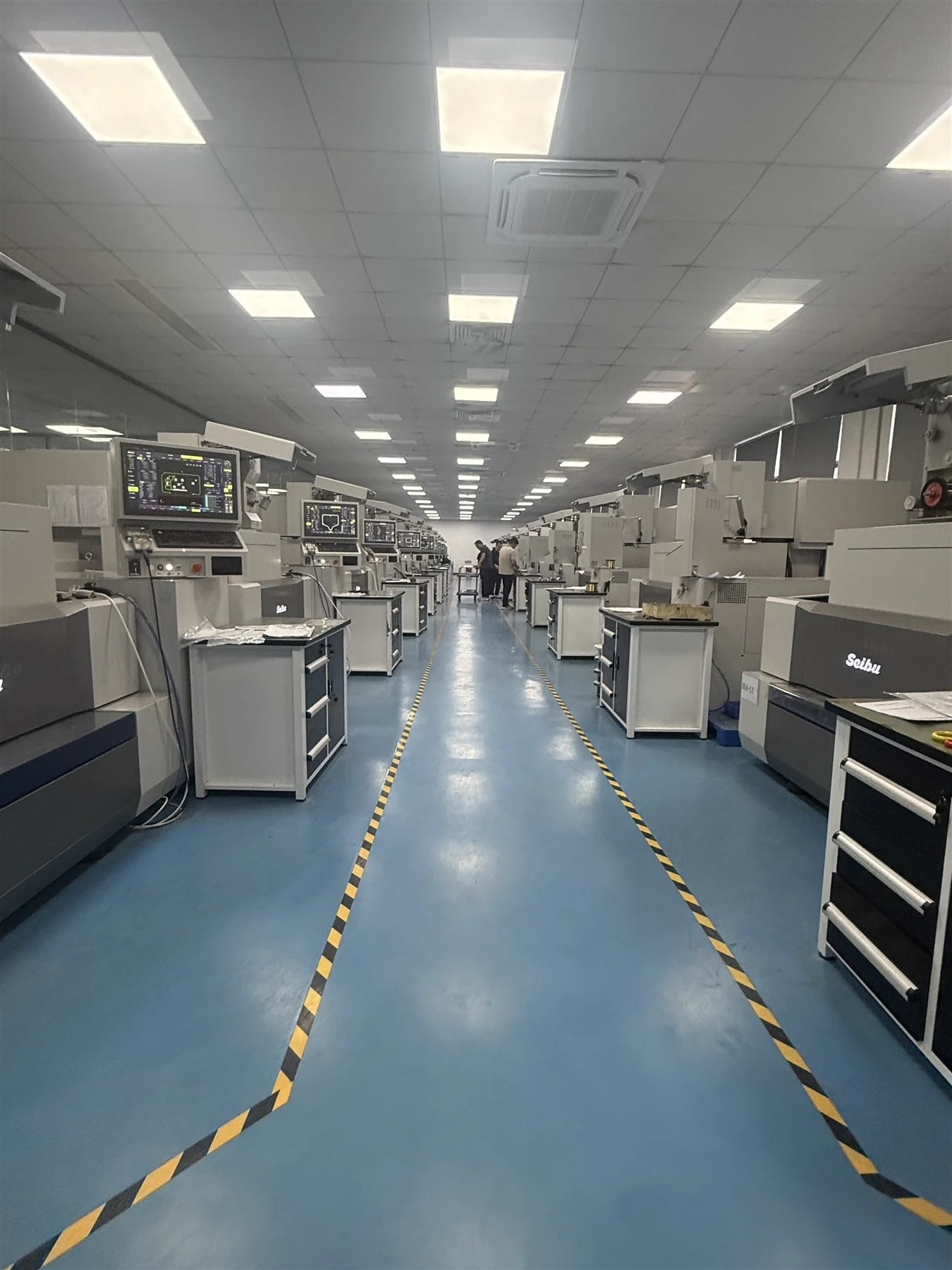Wire EDM production floor with Seibu machines
